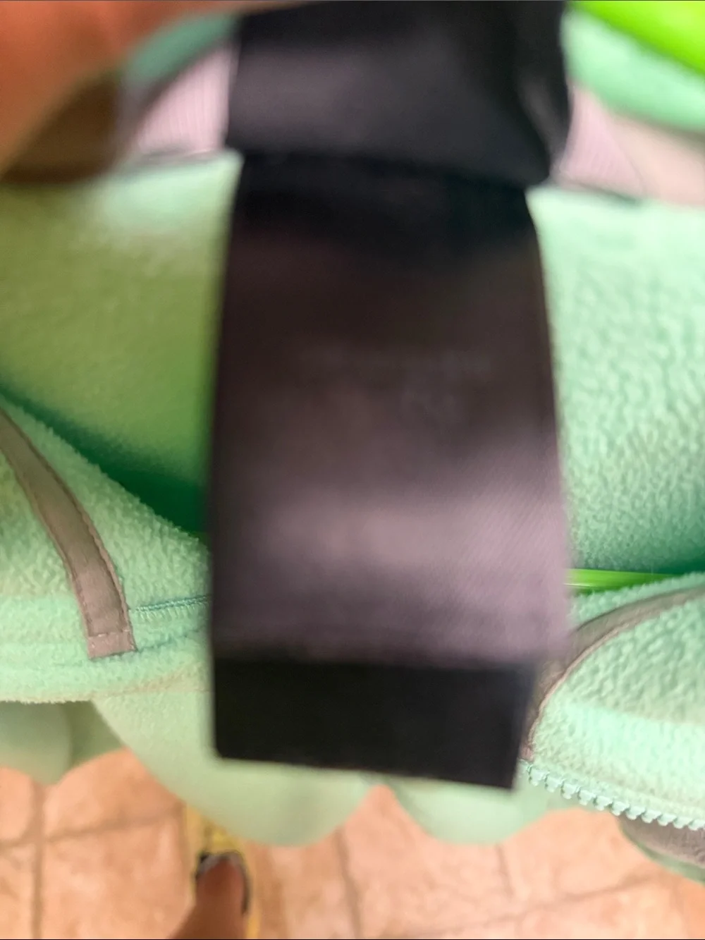 The North Face Mint Green Fleece Jacket with Gray Panels